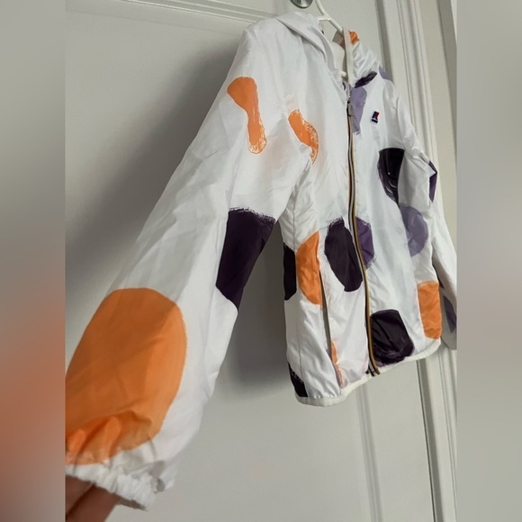 K Way Kids polka dot-print hooded jacket Sz. 10 white - Picture 2 of 7